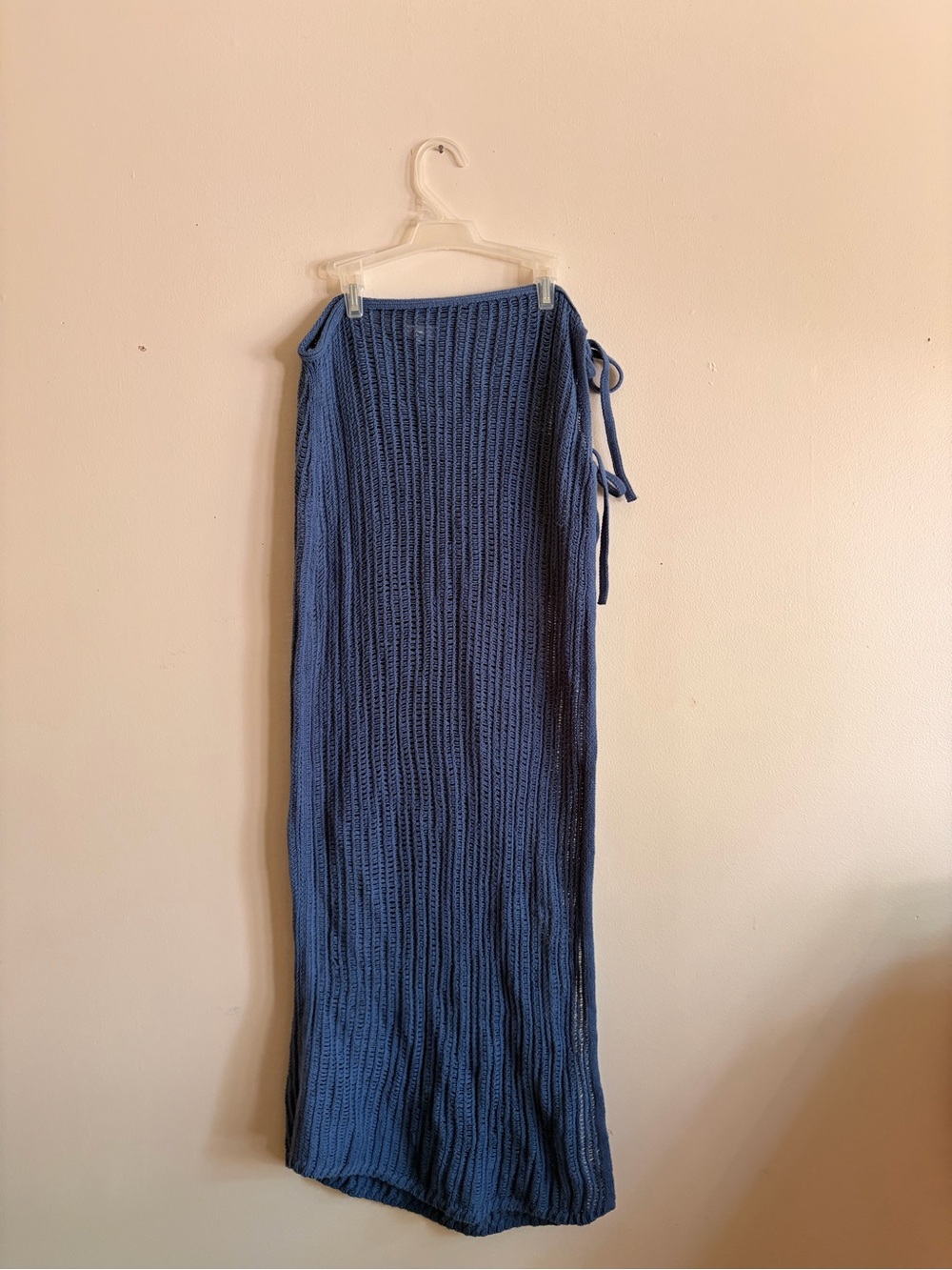 aerie Blue Ribbed Knit Tie-Side Maxi Coverup